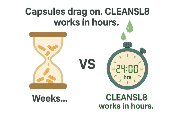 Capsules compared with liquid CLEANSL8